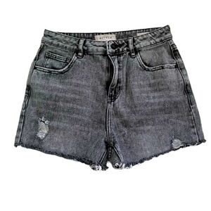 PacSun Mom Jean High Rise Distressed Frayed Jean Shorts